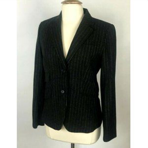 J.Crew Pinstripe Two Button Black Blazer Sz 8